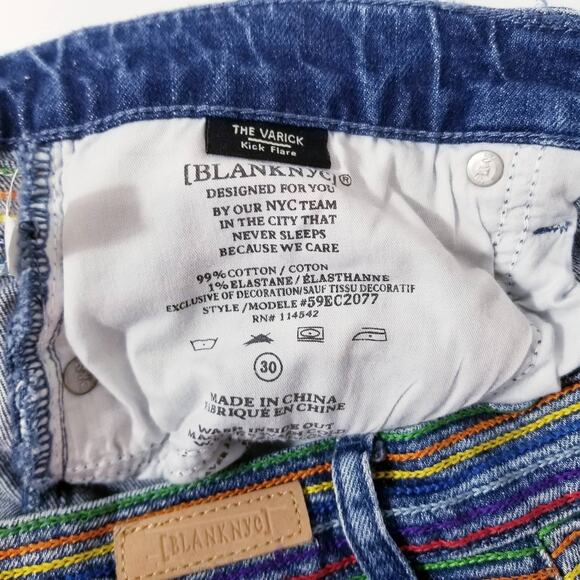 Blank NYC The Varick Kick Flare Rainbow Jeans - Picture 11 of 13